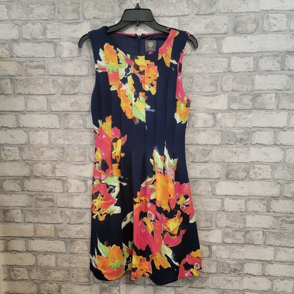 Vince Camuto Navy Floral  Dress